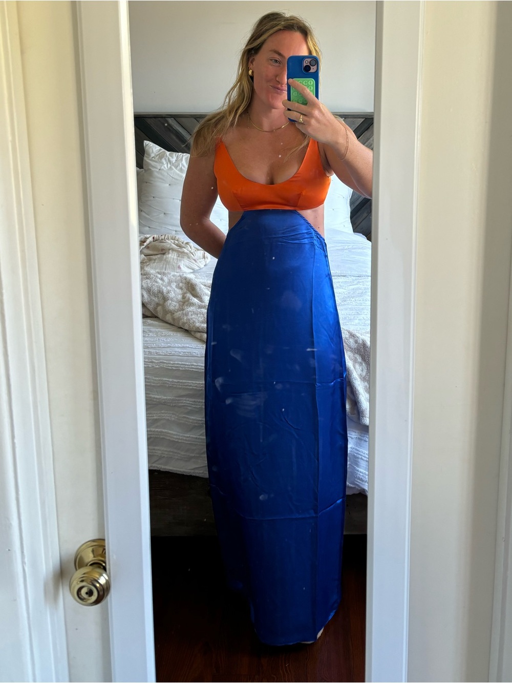 Bridget Maxi Dress | Persimmon/Malibu Blue